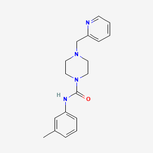 molecular formula C18H22N4O B4285235 N-(3-methylphenyl)-4-(2-pyridinylmethyl)-1-piperazinecarboxamide 