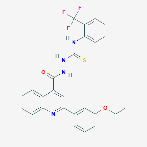 molecular formula C26H21F3N4O2S B4285242 2-{[2-(3-ethoxyphenyl)-4-quinolinyl]carbonyl}-N-[2-(trifluoromethyl)phenyl]hydrazinecarbothioamide 
