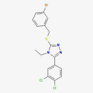 molecular formula C17H14BrCl2N3S B4285260 3-[(3-bromobenzyl)thio]-5-(3,4-dichlorophenyl)-4-ethyl-4H-1,2,4-triazole 
