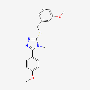 molecular formula C18H19N3O2S B4285278 3-[(3-methoxybenzyl)thio]-5-(4-methoxyphenyl)-4-methyl-4H-1,2,4-triazole 