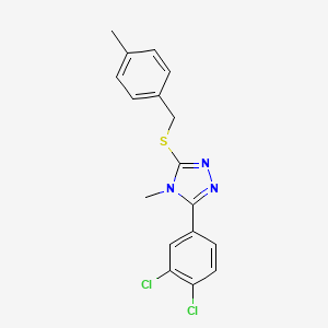 molecular formula C17H15Cl2N3S B4285288 3-(3,4-dichlorophenyl)-4-methyl-5-[(4-methylbenzyl)thio]-4H-1,2,4-triazole 