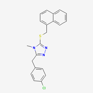 molecular formula C21H18ClN3S B4285292 3-(4-chlorobenzyl)-4-methyl-5-[(1-naphthylmethyl)thio]-4H-1,2,4-triazole 