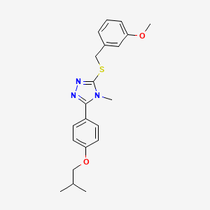 molecular formula C21H25N3O2S B4285300 3-(4-isobutoxyphenyl)-5-[(3-methoxybenzyl)thio]-4-methyl-4H-1,2,4-triazole 