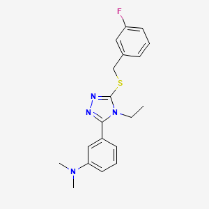 molecular formula C19H21FN4S B4285312 (3-{4-ethyl-5-[(3-fluorobenzyl)thio]-4H-1,2,4-triazol-3-yl}phenyl)dimethylamine 