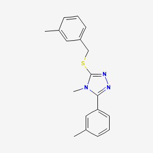 molecular formula C18H19N3S B4285318 4-methyl-3-[(3-methylbenzyl)thio]-5-(3-methylphenyl)-4H-1,2,4-triazole 