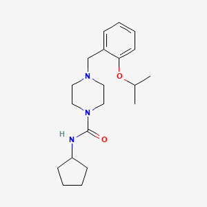 molecular formula C20H31N3O2 B4285378 N-cyclopentyl-4-(2-isopropoxybenzyl)-1-piperazinecarboxamide 