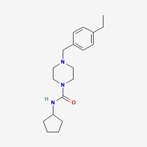 molecular formula C19H29N3O B4285384 N-cyclopentyl-4-(4-ethylbenzyl)-1-piperazinecarboxamide 