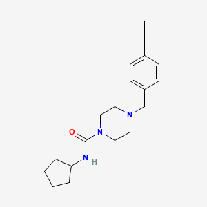 molecular formula C21H33N3O B4285392 4-(4-tert-butylbenzyl)-N-cyclopentyl-1-piperazinecarboxamide 