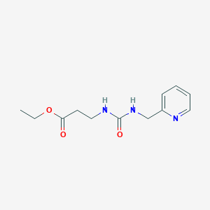 molecular formula C12H17N3O3 B4285398 ethyl N-{[(2-pyridinylmethyl)amino]carbonyl}-beta-alaninate 