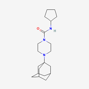 molecular formula C20H33N3O B4285405 4-(1-adamantyl)-N-cyclopentyl-1-piperazinecarboxamide 