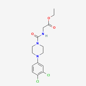 molecular formula C15H19Cl2N3O3 B4285437 ethyl N-{[4-(3,4-dichlorophenyl)-1-piperazinyl]carbonyl}glycinate 