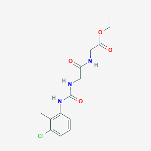 molecular formula C14H18ClN3O4 B4285438 ethyl N-{[(3-chloro-2-methylphenyl)amino]carbonyl}glycylglycinate 