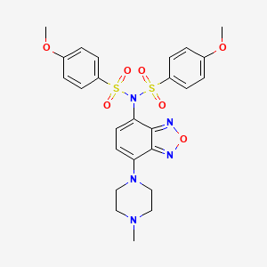 molecular formula C25H27N5O7S2 B4285469 4-methoxy-N-[(4-methoxyphenyl)sulfonyl]-N-[7-(4-methyl-1-piperazinyl)-2,1,3-benzoxadiazol-4-yl]benzenesulfonamide 