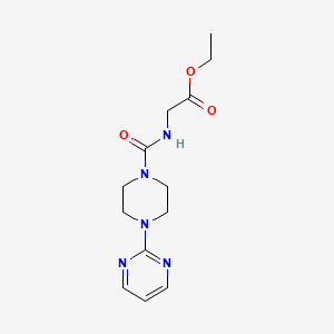 molecular formula C13H19N5O3 B4285474 ethyl N-{[4-(2-pyrimidinyl)-1-piperazinyl]carbonyl}glycinate 