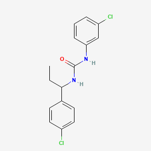 molecular formula C16H16Cl2N2O B4285481 N-(3-chlorophenyl)-N'-[1-(4-chlorophenyl)propyl]urea 