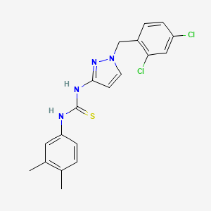 molecular formula C19H18Cl2N4S B4285497 N-[1-(2,4-dichlorobenzyl)-1H-pyrazol-3-yl]-N'-(3,4-dimethylphenyl)thiourea 