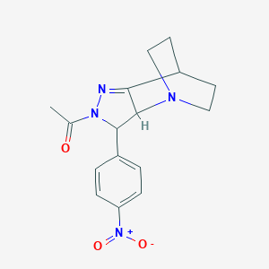 molecular formula C16H18N4O3 B428550 1-[3-(4-nitrophenyl)-3,3a,6,7-tetrahydro-4,7-ethanopyrazolo[4,3-b]pyridin-2(5H)-yl]ethanone 