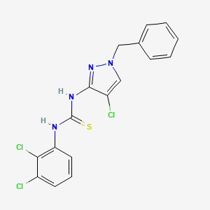 molecular formula C17H13Cl3N4S B4285506 N-(1-benzyl-4-chloro-1H-pyrazol-3-yl)-N'-(2,3-dichlorophenyl)thiourea 