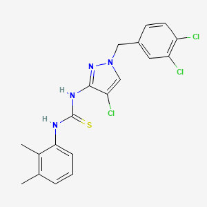 molecular formula C19H17Cl3N4S B4285516 N-[4-chloro-1-(3,4-dichlorobenzyl)-1H-pyrazol-3-yl]-N'-(2,3-dimethylphenyl)thiourea 