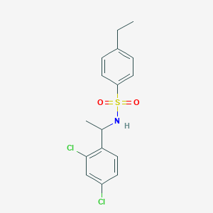 molecular formula C16H17Cl2NO2S B4285536 N-[1-(2,4-dichlorophenyl)ethyl]-4-ethylbenzenesulfonamide 
