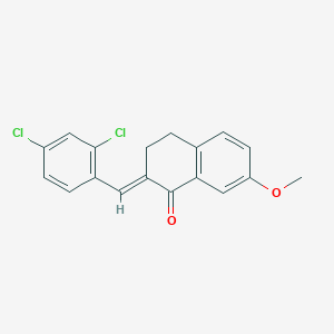 molecular formula C18H14Cl2O2 B428554 2-(2,4-dichlorobenzylidene)-7-methoxy-3,4-dihydro-1(2H)-naphthalenone 