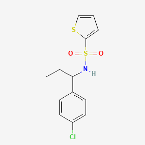 molecular formula C13H14ClNO2S2 B4285561 N-[1-(4-chlorophenyl)propyl]-2-thiophenesulfonamide 