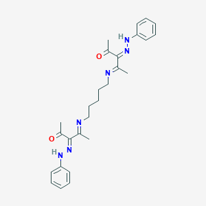 4-[(5-{[1-Methyl-3-oxo-2-(phenylhydrazono)butylidene]amino}pentyl)imino]-2,3-pentanedione 3-(phenylhydrazone)