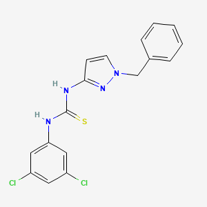molecular formula C17H14Cl2N4S B4285572 N-(1-benzyl-1H-pyrazol-3-yl)-N'-(3,5-dichlorophenyl)thiourea 