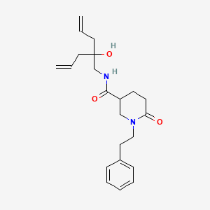 molecular formula C22H30N2O3 B4285577 N-(2-allyl-2-hydroxy-4-penten-1-yl)-6-oxo-1-(2-phenylethyl)-3-piperidinecarboxamide 