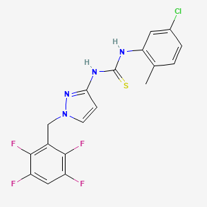 molecular formula C18H13ClF4N4S B4285582 N-(5-chloro-2-methylphenyl)-N'-[1-(2,3,5,6-tetrafluorobenzyl)-1H-pyrazol-3-yl]thiourea 