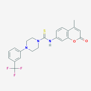 molecular formula C22H20F3N3O2S B4285588 N-(4-methyl-2-oxo-2H-chromen-7-yl)-4-[3-(trifluoromethyl)phenyl]-1-piperazinecarbothioamide 