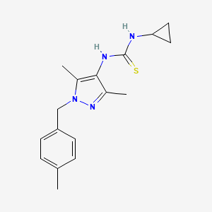 molecular formula C17H22N4S B4285615 N-cyclopropyl-N'-[3,5-dimethyl-1-(4-methylbenzyl)-1H-pyrazol-4-yl]thiourea 