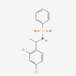 molecular formula C14H13Cl2NO2S B4285626 N-[1-(2,4-dichlorophenyl)ethyl]benzenesulfonamide 