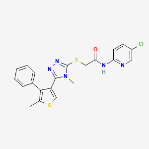 molecular formula C21H18ClN5OS2 B4285644 N-(5-chloro-2-pyridinyl)-2-{[4-methyl-5-(5-methyl-4-phenyl-3-thienyl)-4H-1,2,4-triazol-3-yl]thio}acetamide 