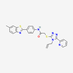 molecular formula C26H22N6OS2 B4285649 2-{[4-allyl-5-(2-pyridinyl)-4H-1,2,4-triazol-3-yl]thio}-N-[4-(6-methyl-1,3-benzothiazol-2-yl)phenyl]acetamide CAS No. 573669-54-2