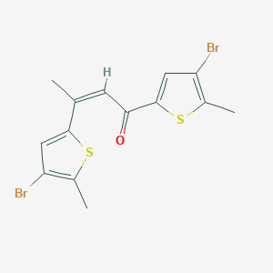 molecular formula C14H12Br2OS2 B428565 1,3-Bis(4-bromo-5-methyl-2-thienyl)-2-buten-1-one 