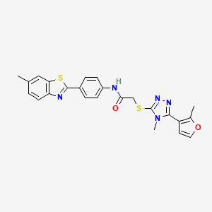 molecular formula C24H21N5O2S2 B4285654 N-[4-(6-methyl-1,3-benzothiazol-2-yl)phenyl]-2-{[4-methyl-5-(2-methyl-3-furyl)-4H-1,2,4-triazol-3-yl]thio}acetamide 