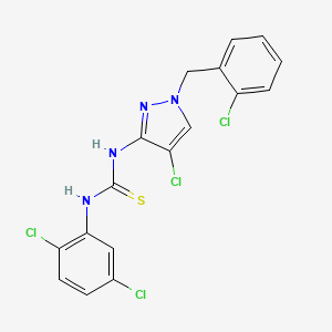 molecular formula C17H12Cl4N4S B4285663 N-[4-chloro-1-(2-chlorobenzyl)-1H-pyrazol-3-yl]-N'-(2,5-dichlorophenyl)thiourea 