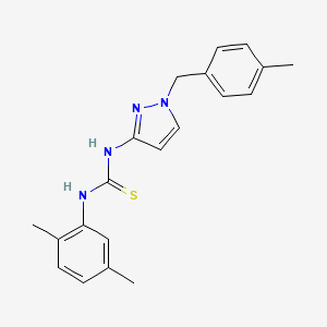 molecular formula C20H22N4S B4285676 N-(2,5-dimethylphenyl)-N'-[1-(4-methylbenzyl)-1H-pyrazol-3-yl]thiourea 