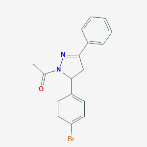 molecular formula C17H15BrN2O B428568 1-[3-(4-Bromophenyl)-5-phenyl-3,4-dihydropyrazol-2-yl]ethanone CAS No. 353268-49-2