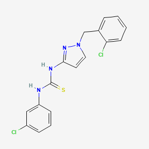 molecular formula C17H14Cl2N4S B4285687 N-[1-(2-chlorobenzyl)-1H-pyrazol-3-yl]-N'-(3-chlorophenyl)thiourea 