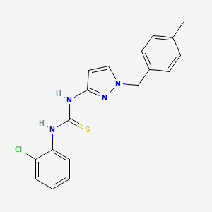 molecular formula C18H17ClN4S B4285691 N-(2-chlorophenyl)-N'-[1-(4-methylbenzyl)-1H-pyrazol-3-yl]thiourea 