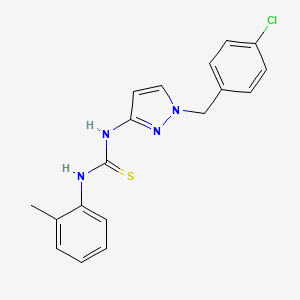 molecular formula C18H17ClN4S B4285695 N-[1-(4-chlorobenzyl)-1H-pyrazol-3-yl]-N'-(2-methylphenyl)thiourea 
