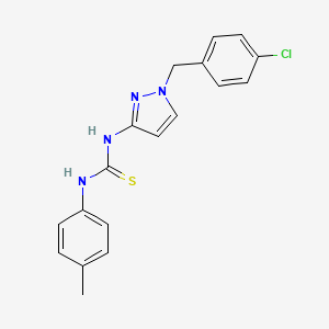 molecular formula C18H17ClN4S B4285701 N-[1-(4-chlorobenzyl)-1H-pyrazol-3-yl]-N'-(4-methylphenyl)thiourea 