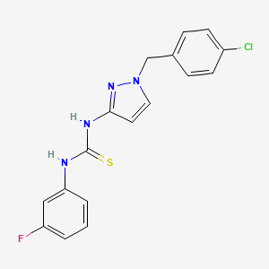 molecular formula C17H14ClFN4S B4285704 N-[1-(4-chlorobenzyl)-1H-pyrazol-3-yl]-N'-(3-fluorophenyl)thiourea 