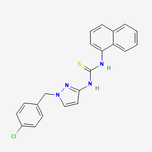 molecular formula C21H17ClN4S B4285714 N-[1-(4-chlorobenzyl)-1H-pyrazol-3-yl]-N'-1-naphthylthiourea 