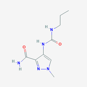 molecular formula C9H15N5O2 B4285737 1-methyl-4-{[(propylamino)carbonyl]amino}-1H-pyrazole-3-carboxamide 