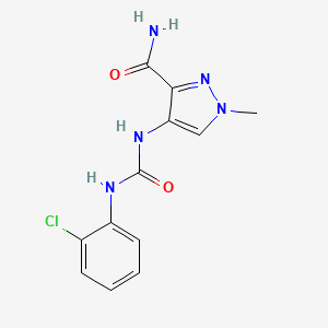 molecular formula C12H12ClN5O2 B4285750 4-({[(2-chlorophenyl)amino]carbonyl}amino)-1-methyl-1H-pyrazole-3-carboxamide 