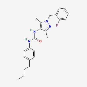 molecular formula C23H27FN4O B4285754 N-(4-butylphenyl)-N'-[1-(2-fluorobenzyl)-3,5-dimethyl-1H-pyrazol-4-yl]urea 