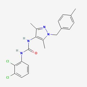 molecular formula C20H20Cl2N4O B4285779 N-(2,3-dichlorophenyl)-N'-[3,5-dimethyl-1-(4-methylbenzyl)-1H-pyrazol-4-yl]urea 